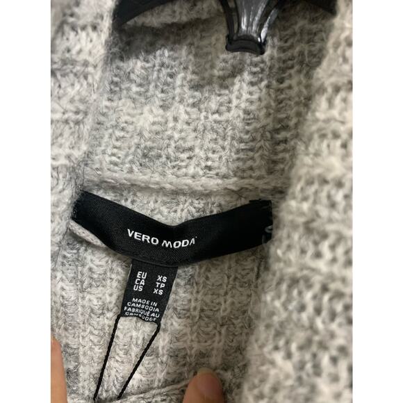 VERO MODA Daisy Turtleneck Sweater In Light Grey Melange size XS NEW - Picture 3 of 5